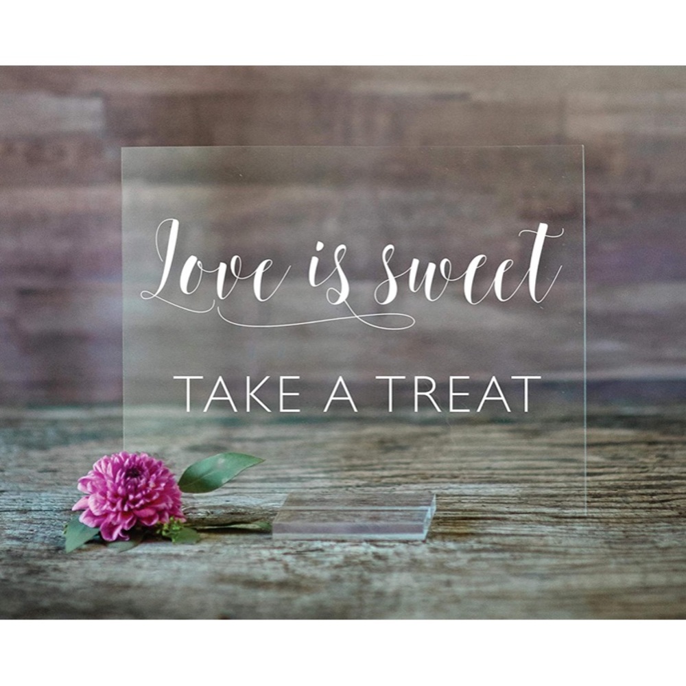 Acrylic Wedding Signs Set of 3 with Stands